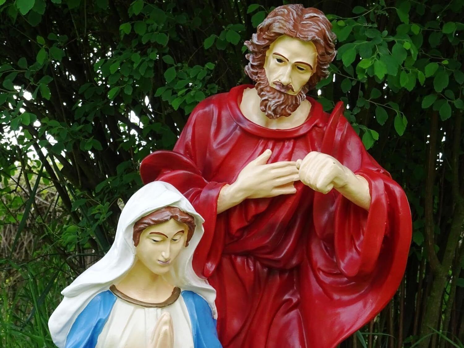 XXL Weihnachtskrippe Krippe Set 3-teilig 85cm hoch-Figur Josef Maria Jesus Kind v2