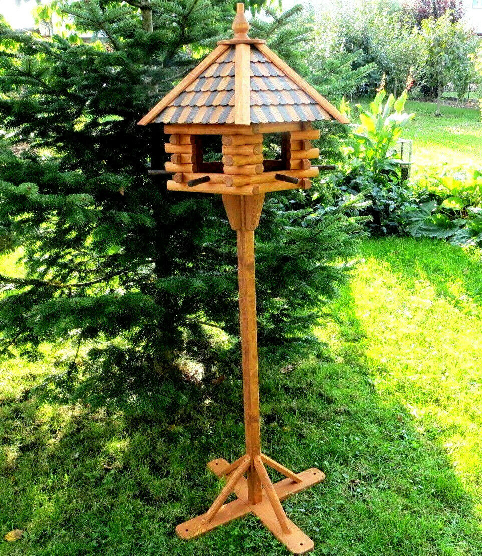 XXXL Luxus Holz Vogelhaus mit Ständer 170cm 65x55cm Vogelfutterhaus Vogelvilla