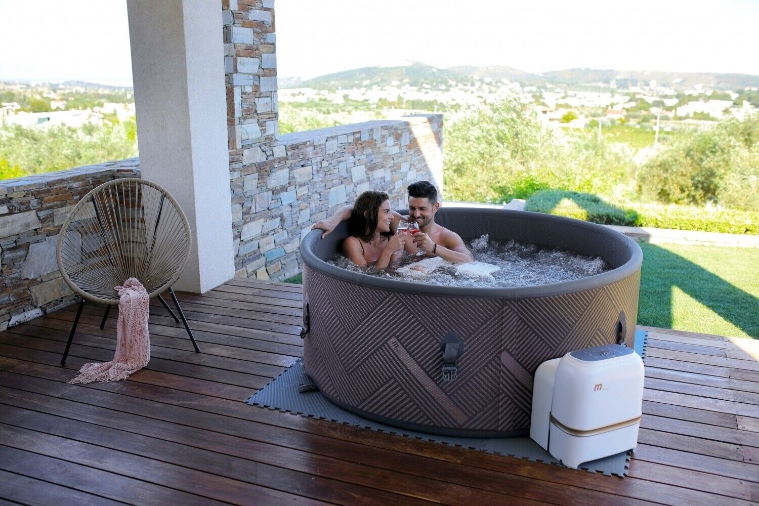 Luxus Premium MSPA Whirlpool-aufblasbar Mono Outdoor Pool 6 Personen+APP Steuerung