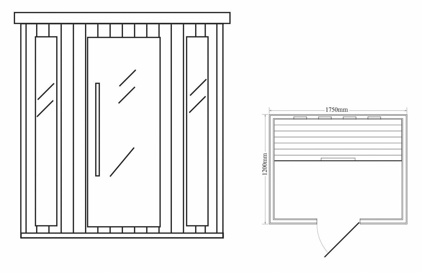 Luxus LED Infrarotsauna 175x120x190cn Infrarotkabine-Wärmekabine Sauna 4 Pers.