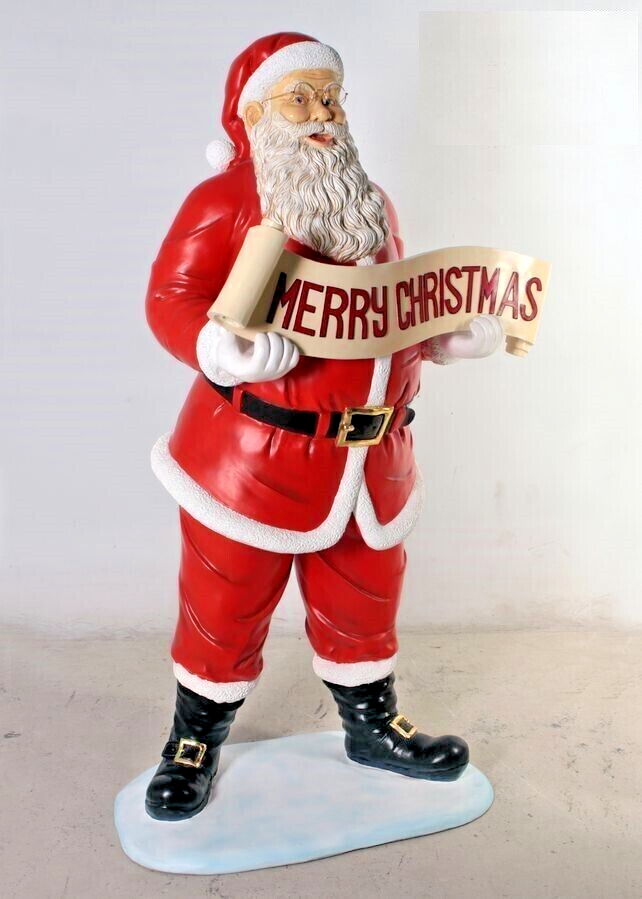 XXL Premium Weihnachtsmann lebensgross 150cm Santa Nikolaus Garten Deko Figur v2