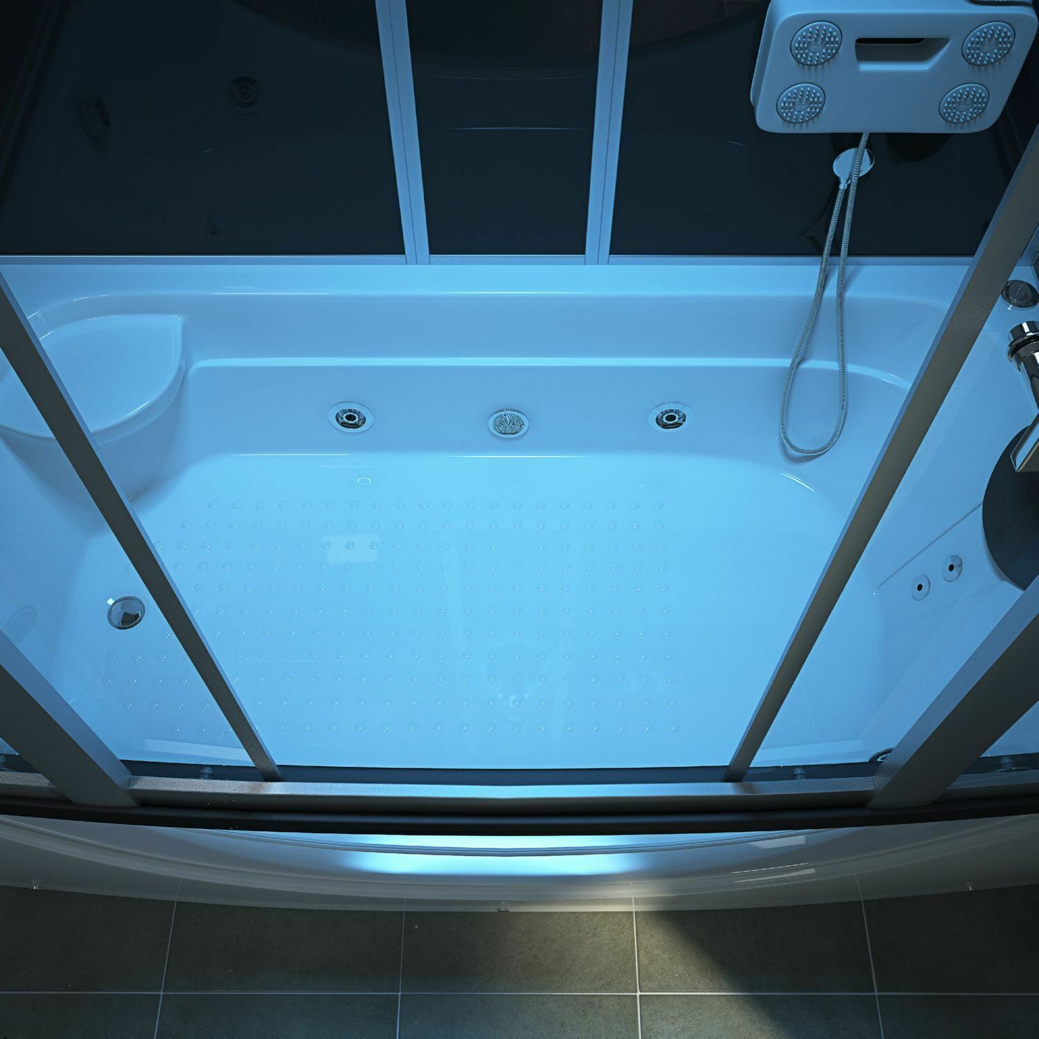 Luxus LED Dampfdusche inkl. Whirlpool Kombi 170x90 cm Duschtempel Komplettdusche