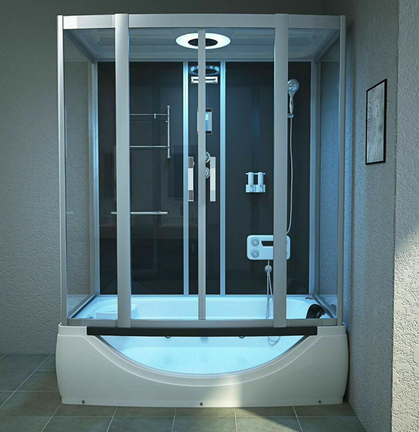Luxus LED Dampfdusche inkl. Whirlpool Kombi 170x90cm Duschtempel Komplettdusche