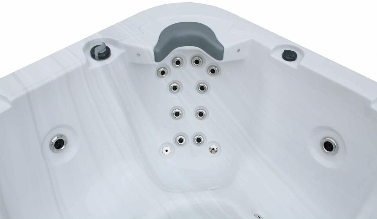 XXL Luxus SPA LED Whirlpool SET 215x215 Farblicht Outdoor-Indoor Pool 5 Pers. braun