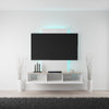 Premium LED RGB Lowboard 140x135 TV Board Sideboard Weiß Hochglanz Hängend