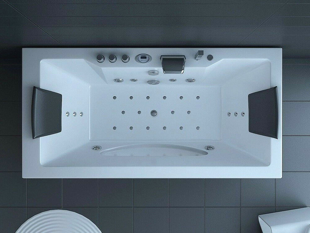 Luxus LED Whirlpool Badewanne SET 180x90cm +Heizung+Hydrojet+Ozon +Radio 2024 c