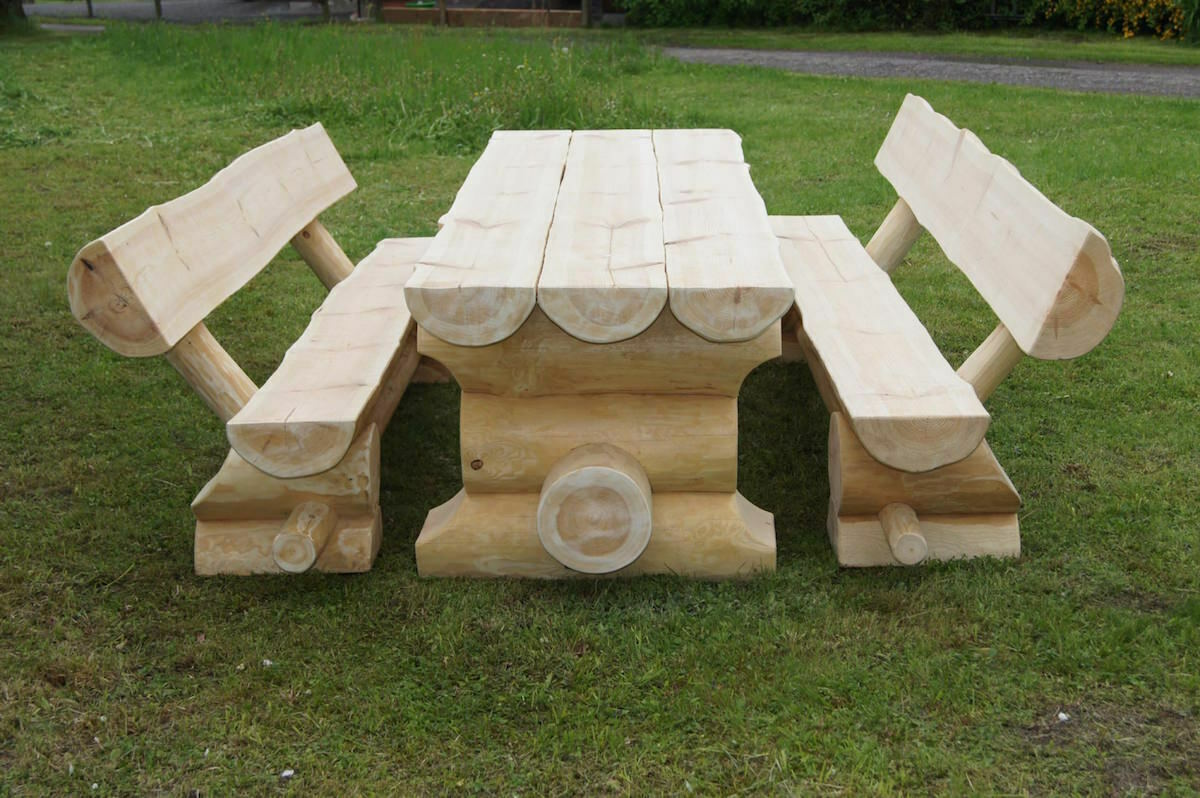 Luxus Premium Holzgarnitur Holz Massivholz Gartenmöbel Gartengarnitur 10 Pers. b