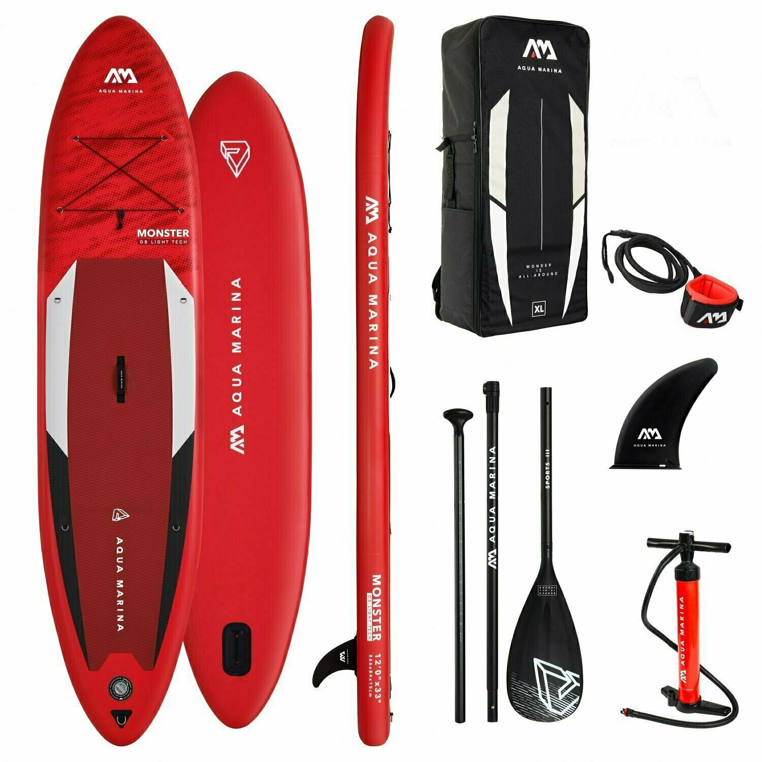 Luxus Stand Up Paddle SET Monster 366x84cm  aufblasbar Surfboard SUP Board 2024