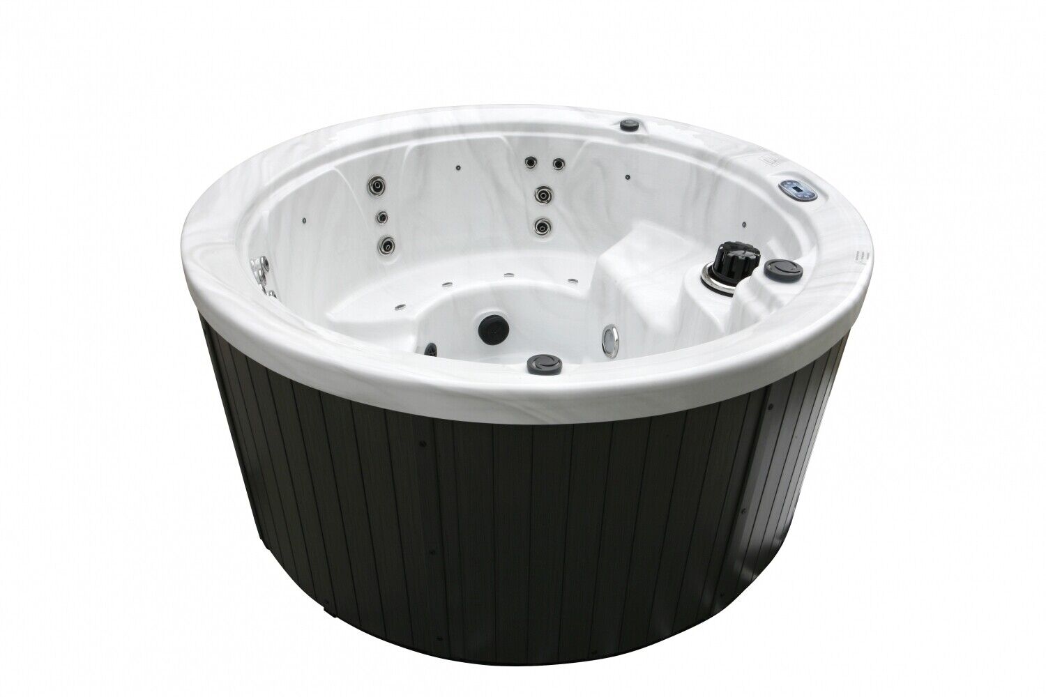 XXL Luxus LED Whirlpool 208x208 rund SPA Hot Tub+Ozon Outdoor-Indoor 4 Personen vs