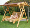 XXL Luxus Holz Hollywoodschaukel Premium Massivholz 242x201x265  -Gartenschaukel