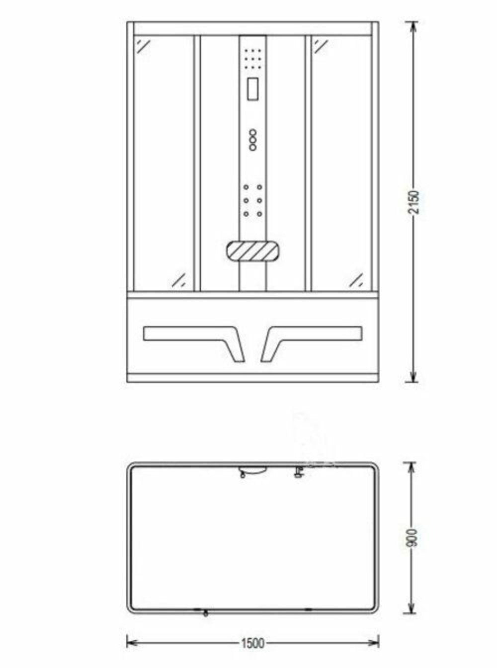 XXL Luxus LED Dampfdusche inkl. Whirlpool Duschtempel Komplettdusche OZON-2024