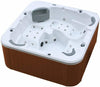 XXL Luxus SPA LED Whirlpool SET 215x215 Farblicht Outdoor-Indoor Pool 5 Pers. braun