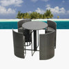 Luxus Premium Rattan Bar Set 4 Personen Polyrattan Lounge Set Glastisch+Hocker