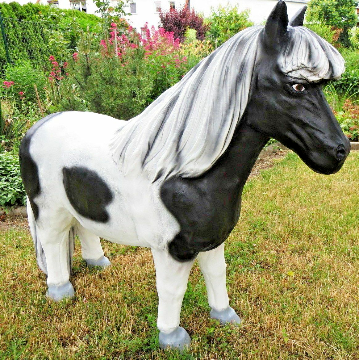 XL Pony Pferd Gartendeko 100x120 lebensgross Gartendekoration Garten Deko Figur