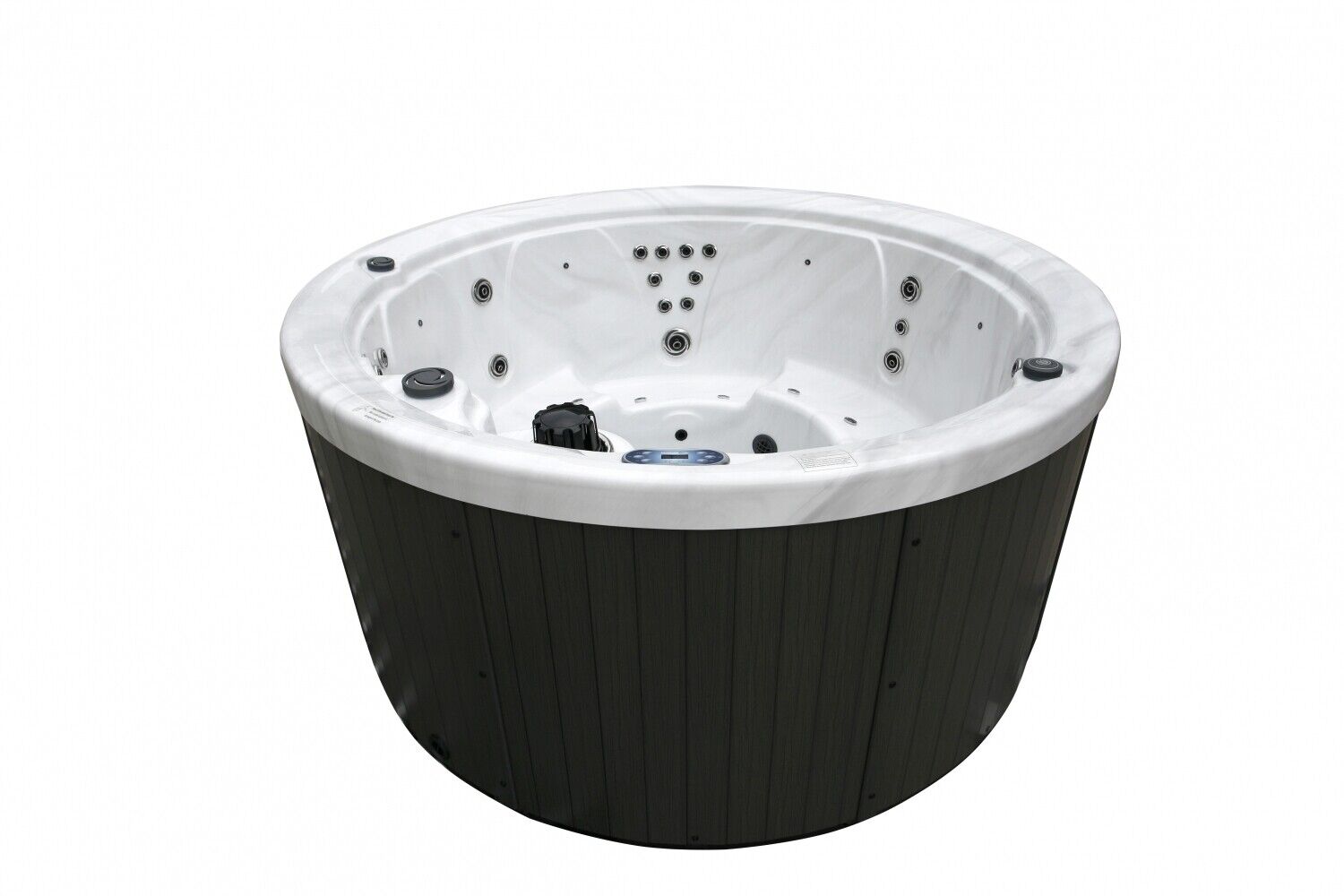 XXL Luxus LED Whirlpool 208cm rund SPA Hot Tub Ozon Outdoor+Indoor 4 Personen v2