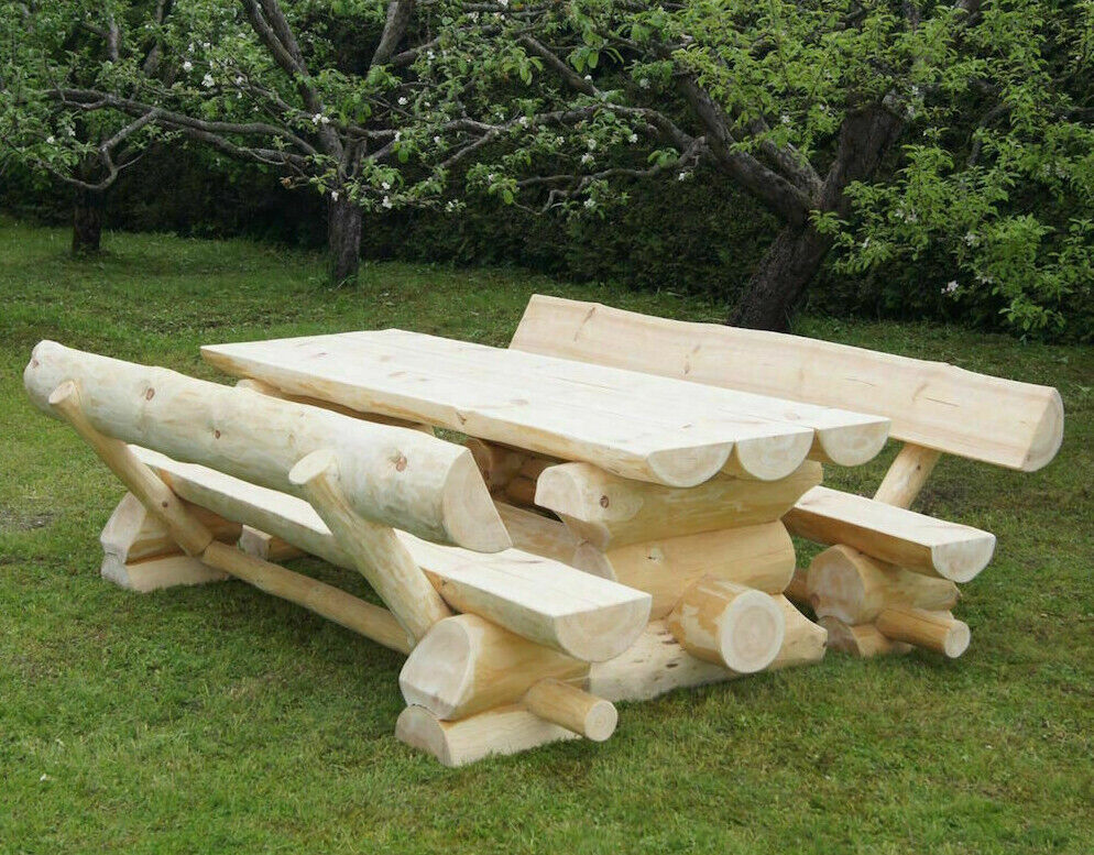 Luxus Premium Holzgarnitur Holz Massivholz Gartenmöbel Gartengarnitur 10 Pers. b