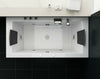 Luxus LED Whirlpool Badewanne SET 182x90cm +Armaturen+Hydrojet +Wasserfall 2024 e