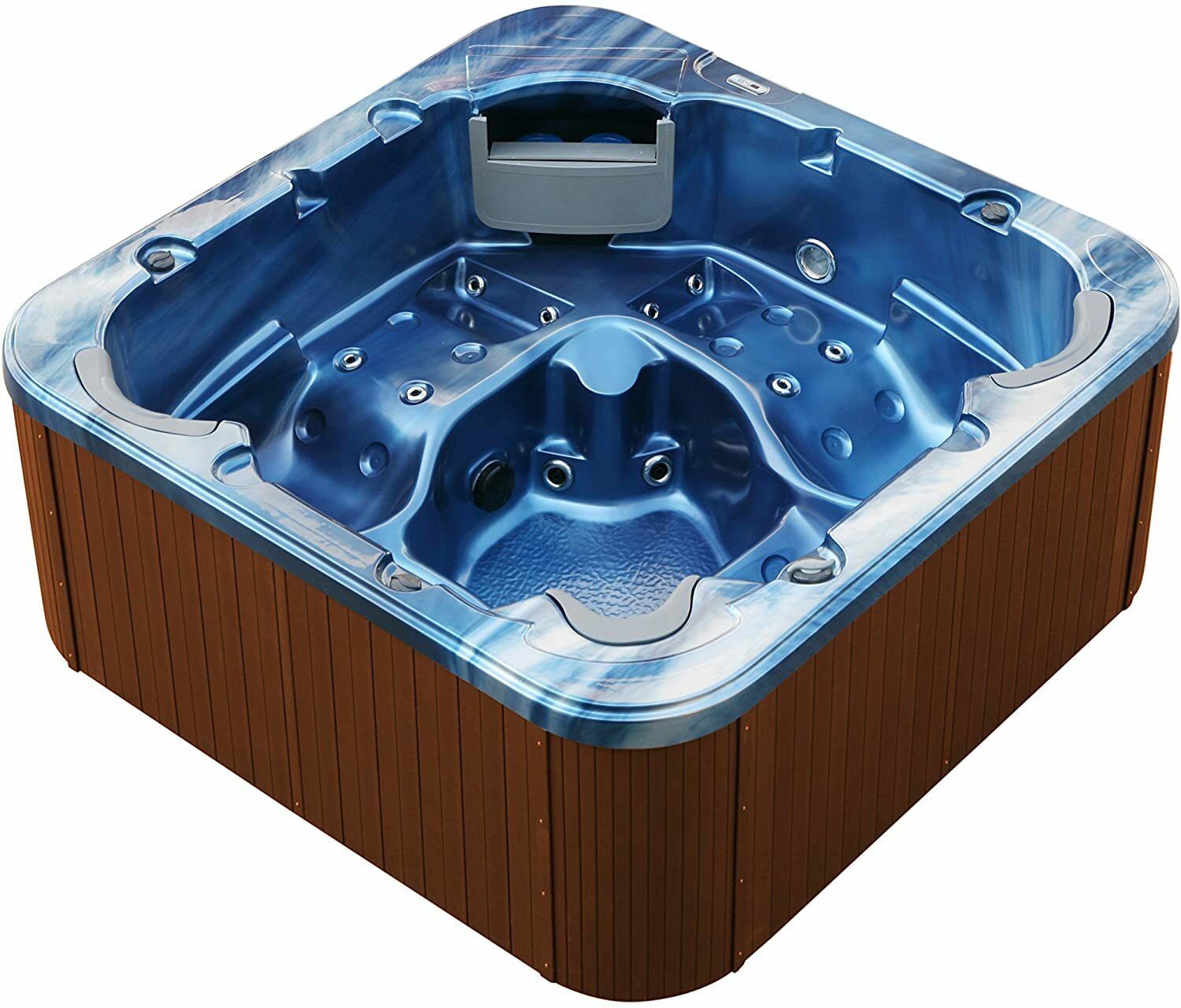 XXL Luxus SPA-LED Whirlpool SET 215x215 Farblicht Outdoor-Indoor Pool 5-Pers. b