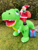 LED Weihnachtsmann+Dinosaurier aufblasbar 180cm Dino Airblown selbstaufblasend