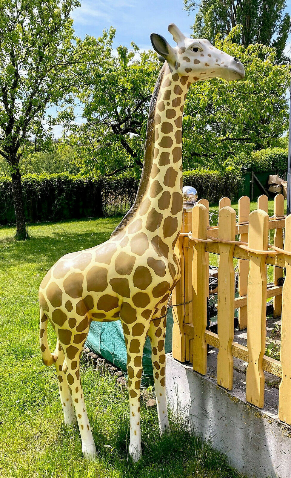 XXL GR. BABY GIRAFFE~LEBENSGROSS 120cm~WILD~GARTEN PREMIUM DEKO~GARTENDEKORATION