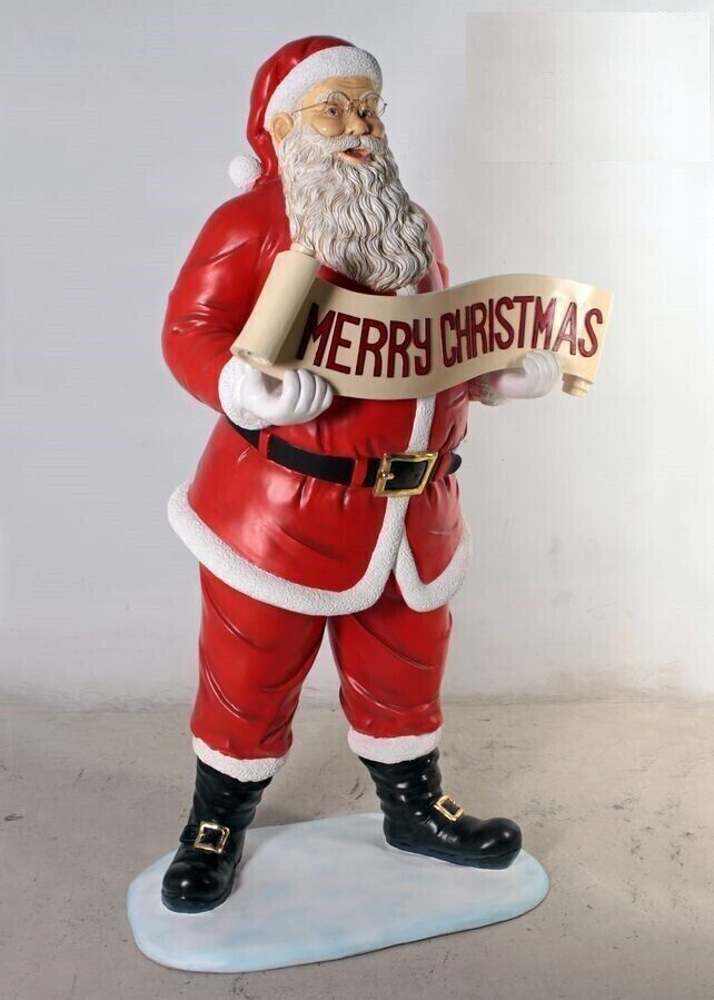 XXL Premium Weihnachtsmann lebensgross 150cm Santa Nikolaus Garten Deko Figur