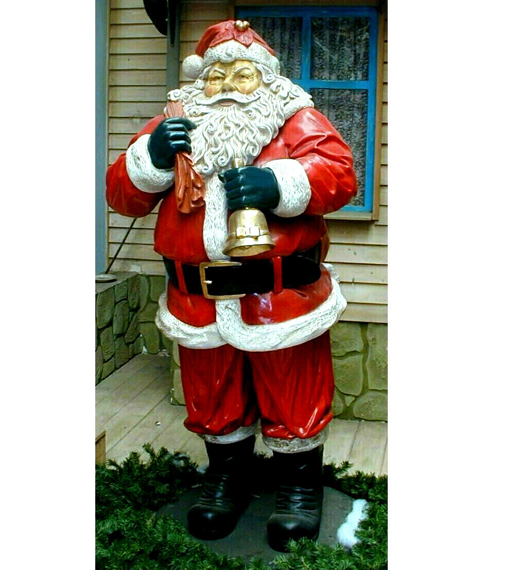 XXL Weihnachtsmann 190 cm mit Sack und Glocke lebensgross  Nikolaus Santa Deko v2