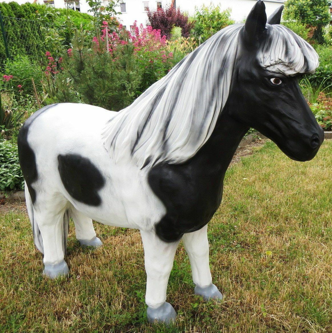 XL Pony Pferd Gartendeko 100x120 lebensgross Gartendekoration Garten Deko Figur v2