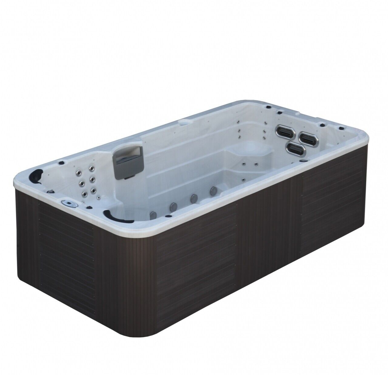 XXXL Luxus Led Swim Spa 445x230 Whirlpool Gegenstromanlage Outdoor Schwimmbad SET