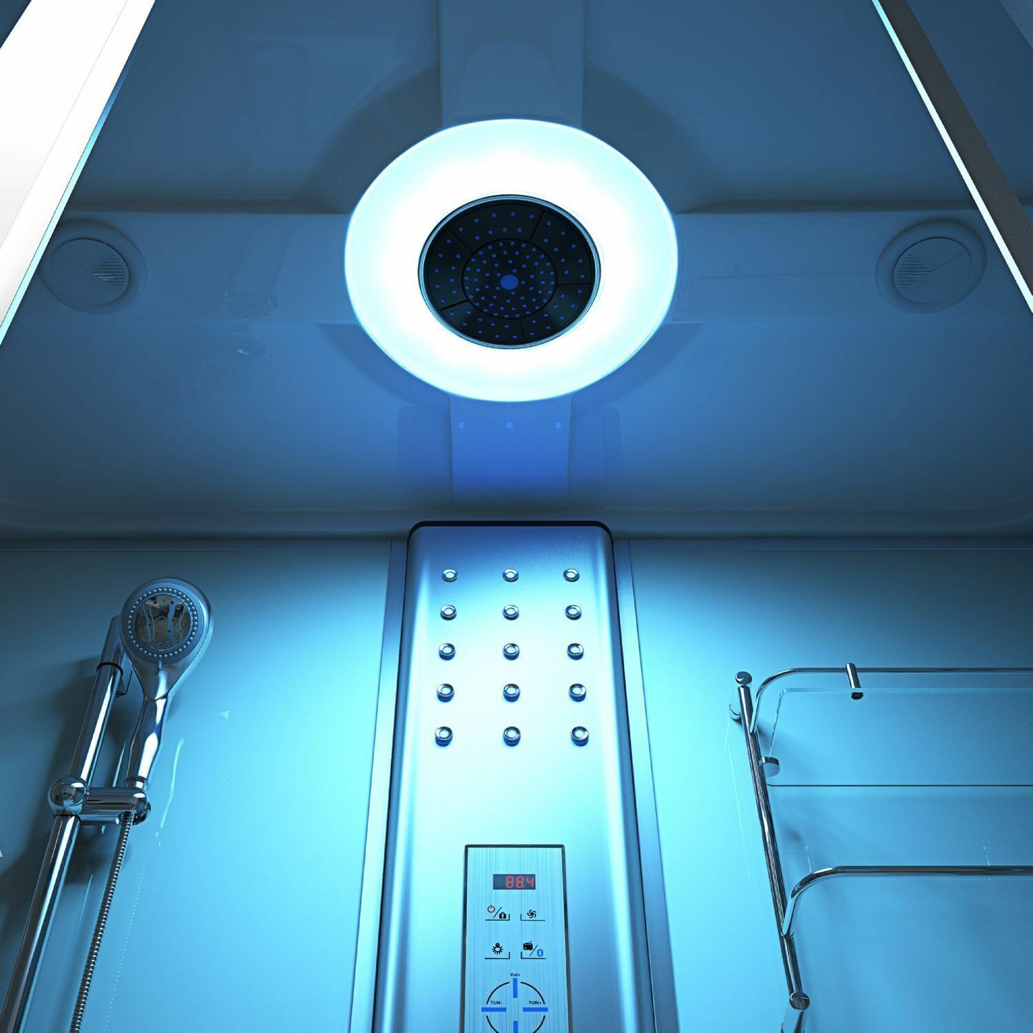 Luxus LED Komplettdusche +Badewanne Kombi 135x80 Fertigdusche Dusche Duschkabine
