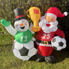 EM 2024 Pokal Fussball+Weihnachtsmann+Schneemann LED aufblasbar 180cm Airblown