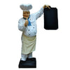 XXL Chef Koch Tafel 180cm lebensgross Garten Deko Figur-Gastrofigur-Restaurant b