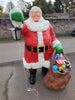 XXL Premium Weihnachtsmann lebensgross 185cm +Sack+Lampe Santa Garten Deko Figur