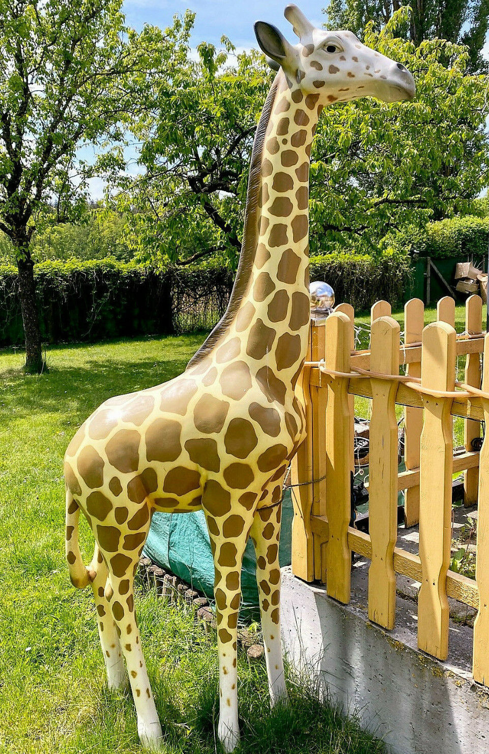 XXL Premium Giraffe Kind lebensgross 210cm Baby Garten Deko Garten Figur V2