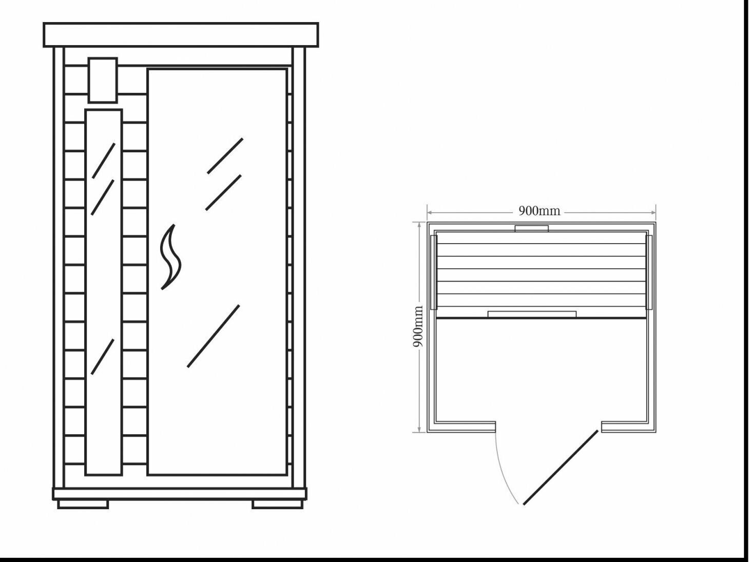 XXL Luxus LED Infrarotsauna Infrarotkabine-Wärmekabine 90x90x190 cm Sauna Ozon v2