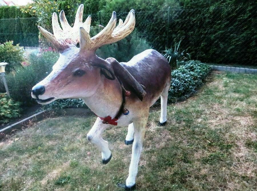 XXL Premium Rentier lebensgross ca. 155cm Weihnachtsdeko Elch Garten Xmas Deko v2